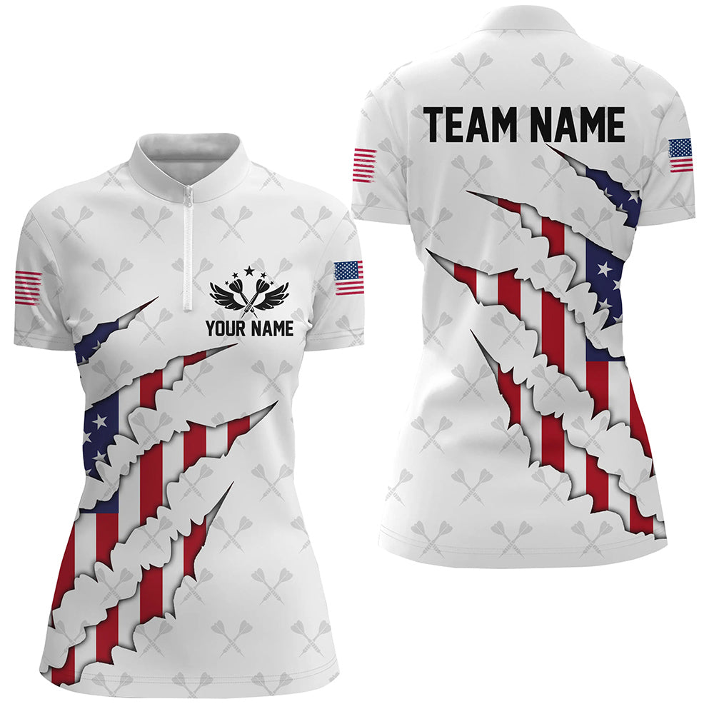 Personalized American Flag Darts Pattern and Quarter-Zip, Patriotic Darts