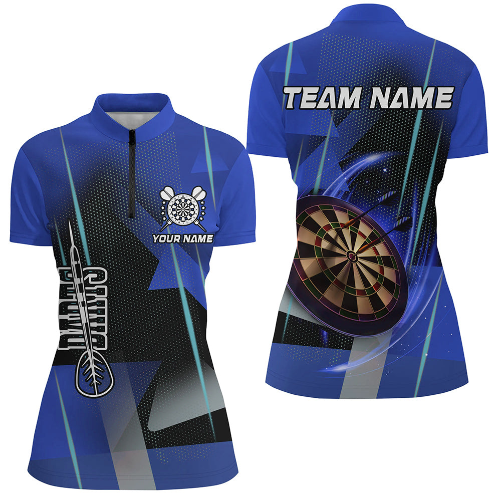 Personalized Darts and Quarter-Zip 3D Printed Custom Blue Darts Team