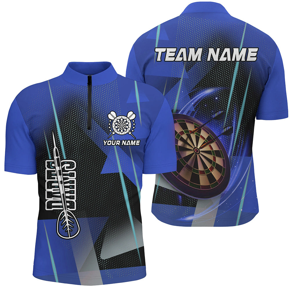 Personalized Darts and Quarter-Zip 3D Printed Custom Blue Darts Team