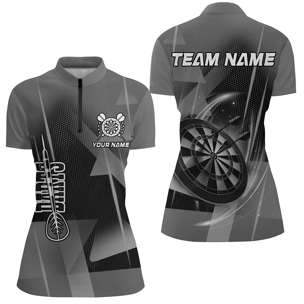 Personalized Darts and Quarter-Zip 3D Printed Custom Grey Darts Team