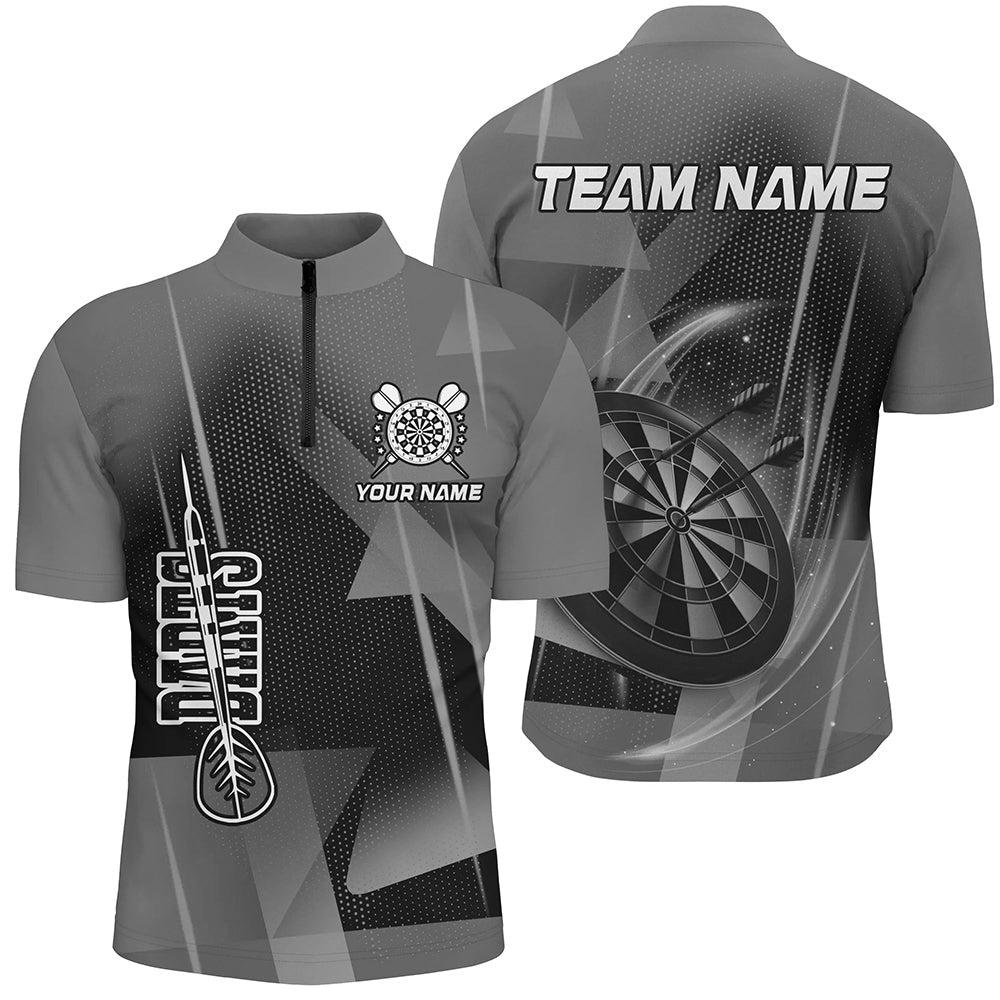 Personalized Darts and Quarter-Zip 3D Printed Custom Grey Darts Team