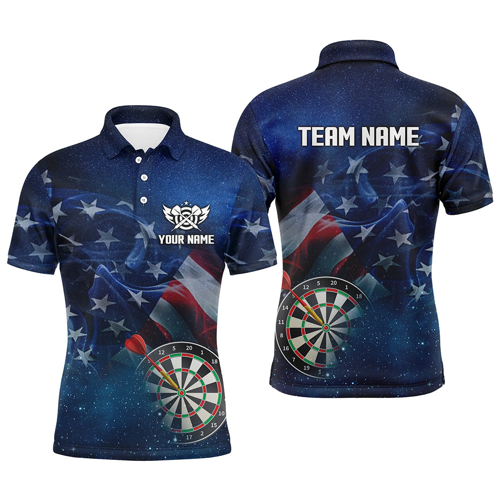 USA Flag Universe Patriotic Custom Men Dart Quarter-Zip Best Darts Gift For Player