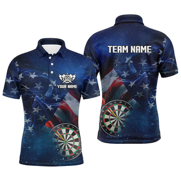 USA Flag Universe Patriotic Custom Men Dart Quarter-Zip Best Darts Gift For Player