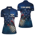 USA Flag Universe Patriotic Custom Men Dart Quarter-Zip Best Darts Gift For Player