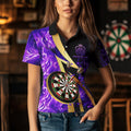 Personalized Purple And Gold Smoke Swirling Men Dart, Dart Team Custom Dart