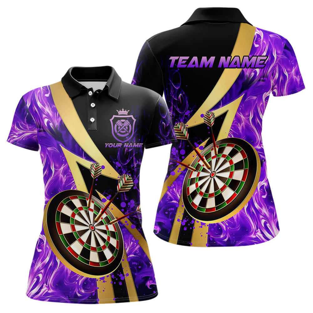 Personalized Purple And Gold Smoke Swirling Men Dart, Dart Team Custom Dart