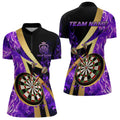Personalized Purple And Gold Smoke Swirling Men Dart, Dart Team Custom Dart