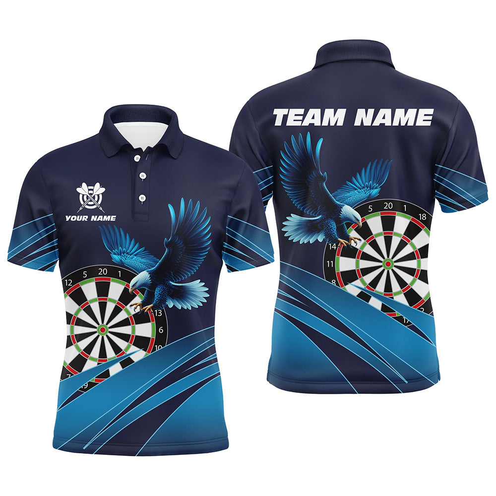 Personalized Darts Board Eagle Blue Darts Men Quarter-Zip Custom Darts Team