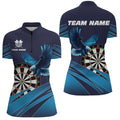 Personalized Darts Board Eagle Blue Darts Men Quarter-Zip Custom Darts Team