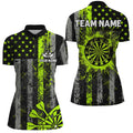 Custom Green Neon Grunge US Flag Patriotic Dart, Retro Darts Board Darts Team