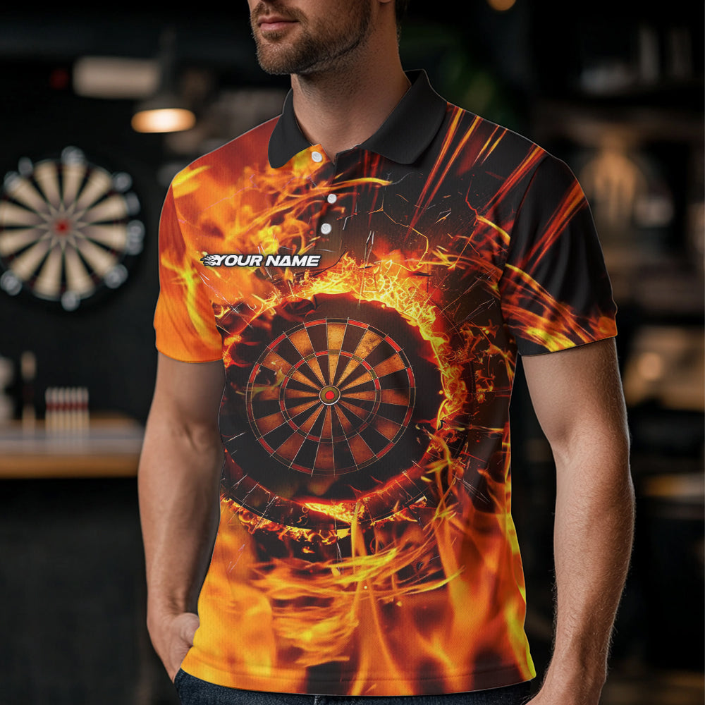 Personalized Orange Swirling Fire Flame Dart Custom Darts Team