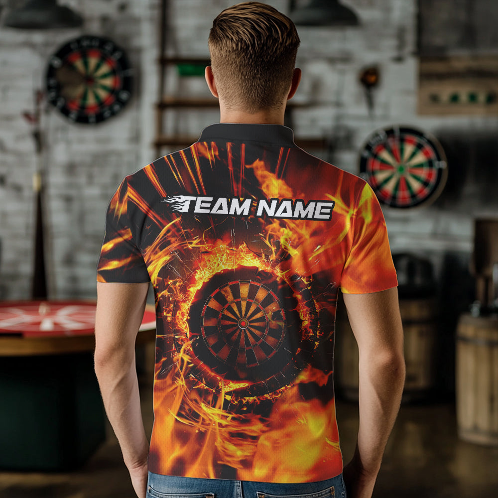 Personalized Orange Swirling Fire Flame Dart Custom Darts Team