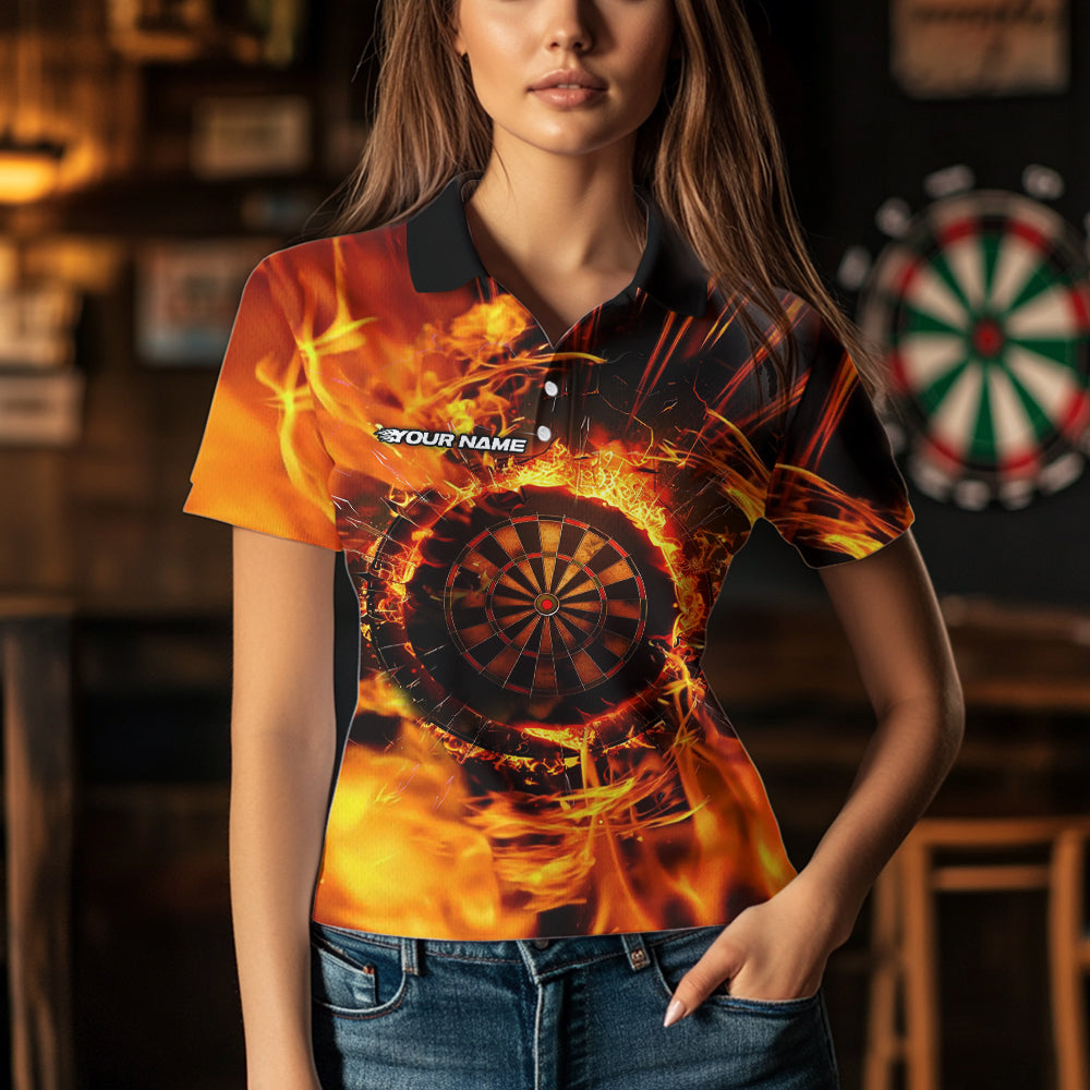Personalized Orange Swirling Fire Flame Dart Custom Darts Team
