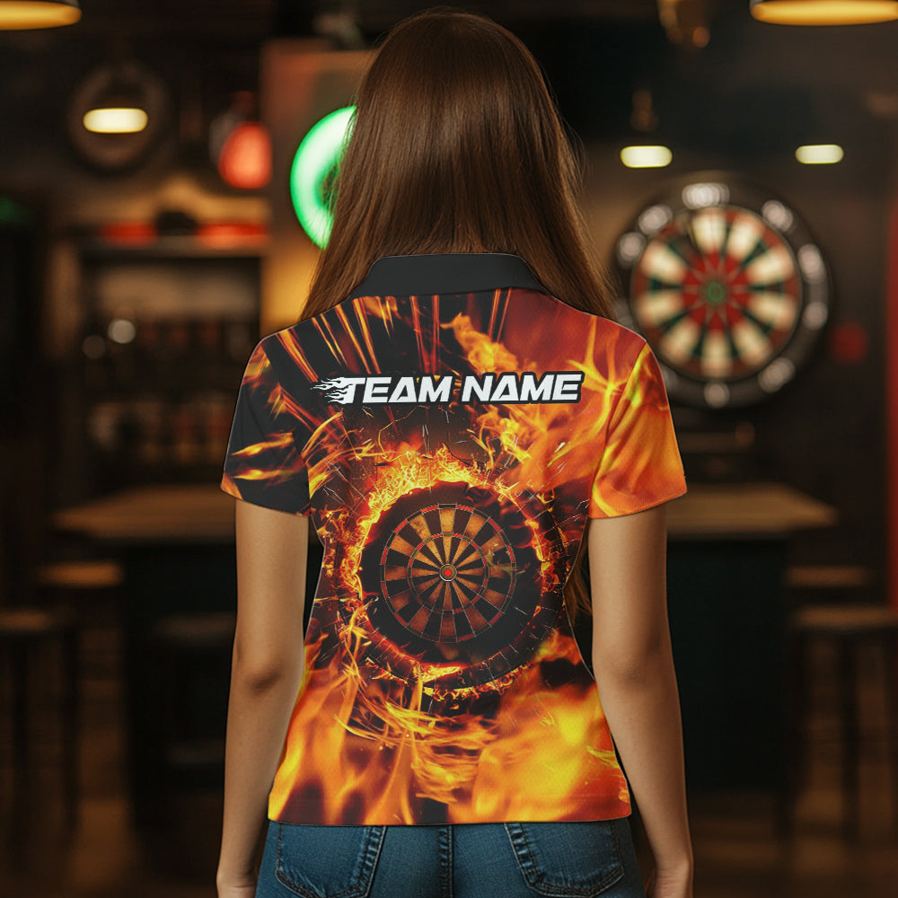 Personalized Orange Swirling Fire Flame Dart Custom Darts Team