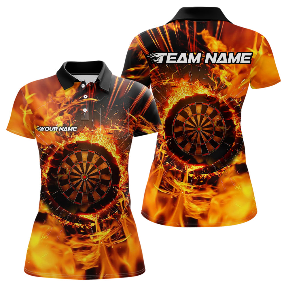 Personalized Orange Swirling Fire Flame Dart Custom Darts Team