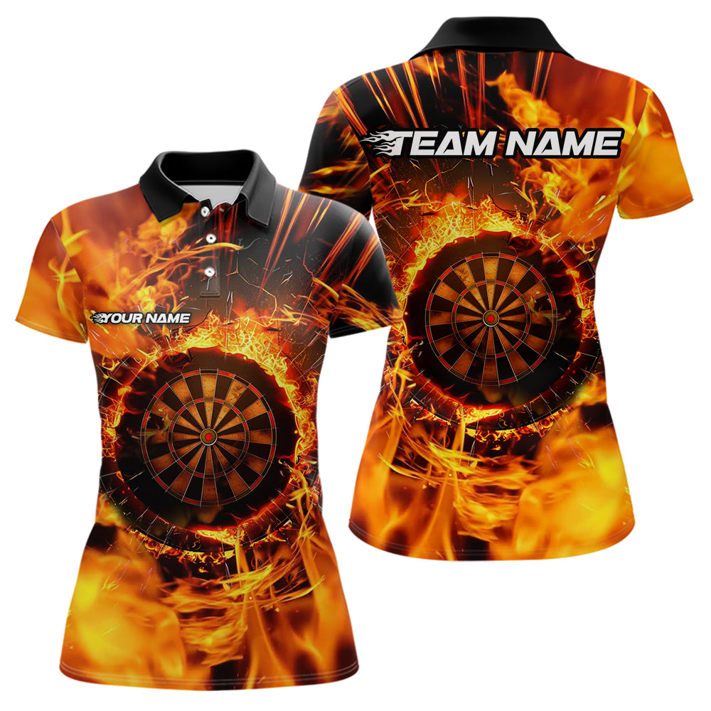 Personalized Orange Swirling Fire Flame Dart Custom Darts Team