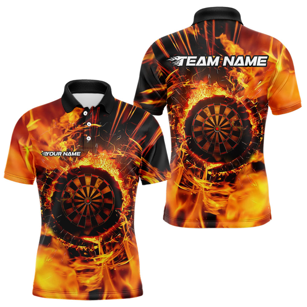 Personalized Orange Swirling Fire Flame Dart Custom Darts Team