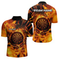 Personalized Orange Swirling Fire Flame Dart Custom Darts Team