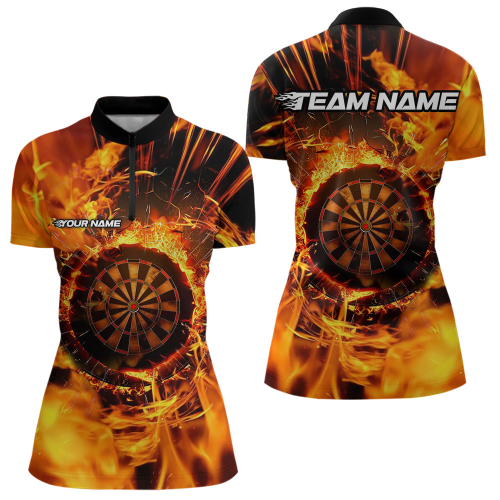 Personalized Orange Swirling Fire Flame Dart Custom Darts Team