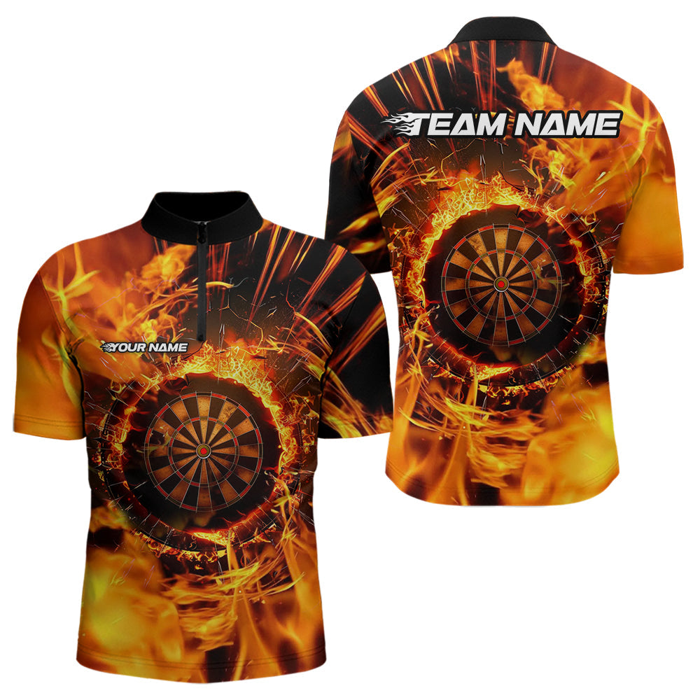 Personalized Orange Swirling Fire Flame Dart Custom Darts Team