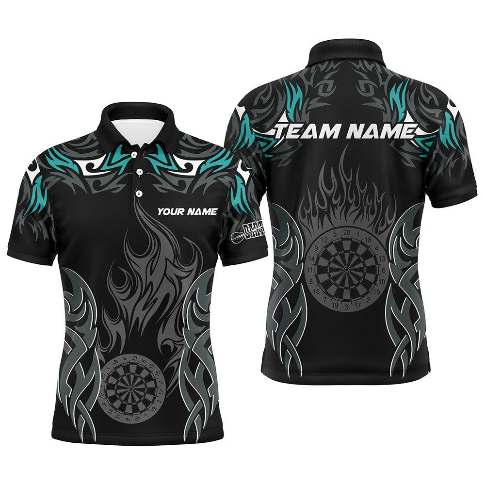 Personalized Darts Tournament Custom Dartboard Fire Flame Darts |Turquoise