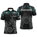 Personalized Darts Tournament Custom Dartboard Fire Flame Darts |Turquoise