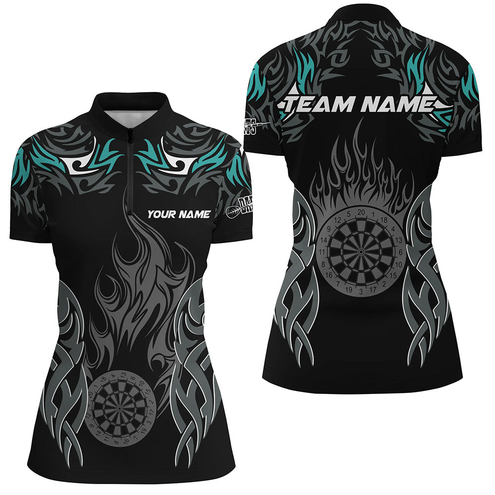 Personalized Darts Tournament Custom Dartboard Fire Flame Darts |Turquoise