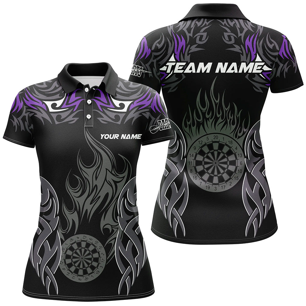 Personalized Darts Tournament Custom Dartboard Fire Flame Darts Team |Purple