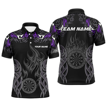 Personalized Darts Tournament Custom Dartboard Fire Flame Darts Team |Purple