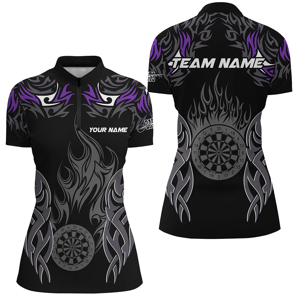 Personalized Darts Tournament Custom Dartboard Fire Flame Darts Team |Purple