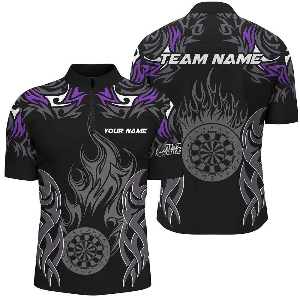 Personalized Darts Tournament Custom Dartboard Fire Flame Darts Team |Purple