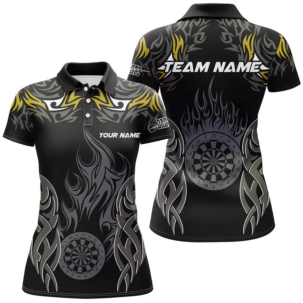 Personalized Darts Tournament Custom Dartboard Fire Flame Darts Team | Yellow