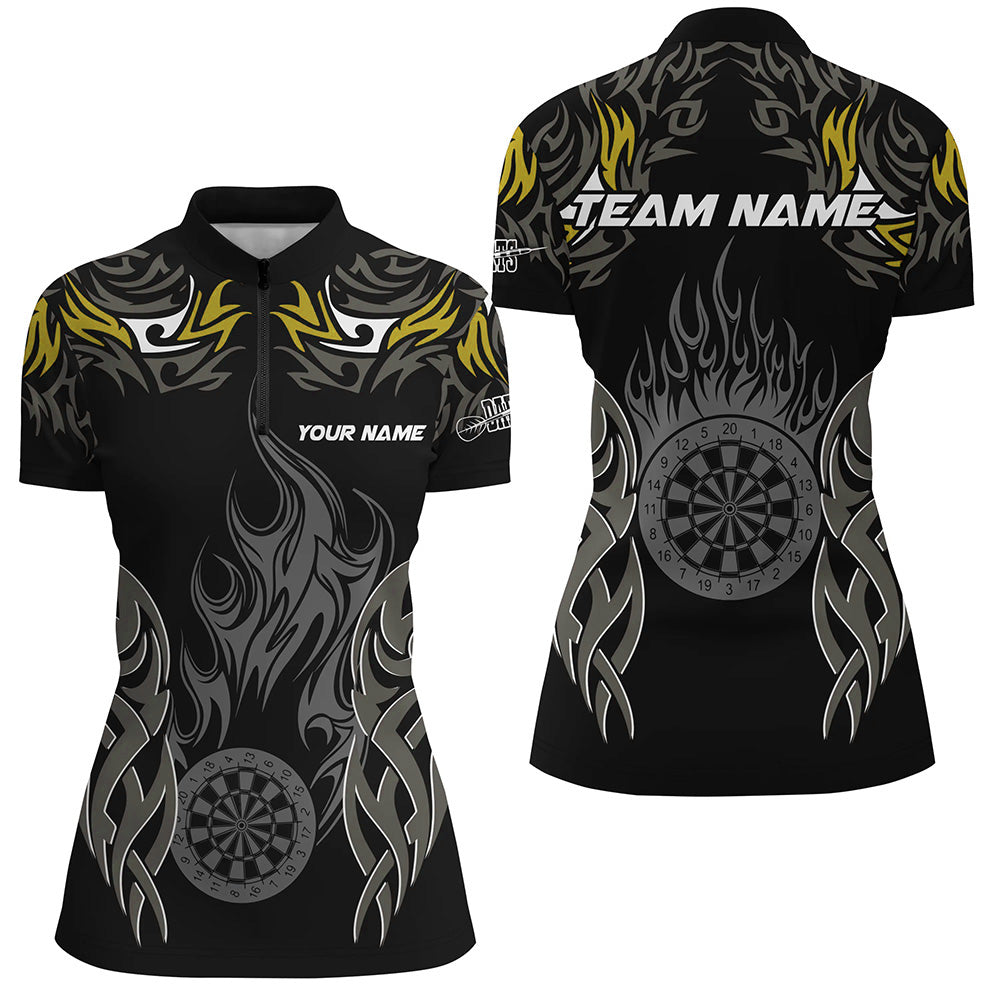 Personalized Darts Tournament Custom Dartboard Fire Flame Darts Team | Yellow