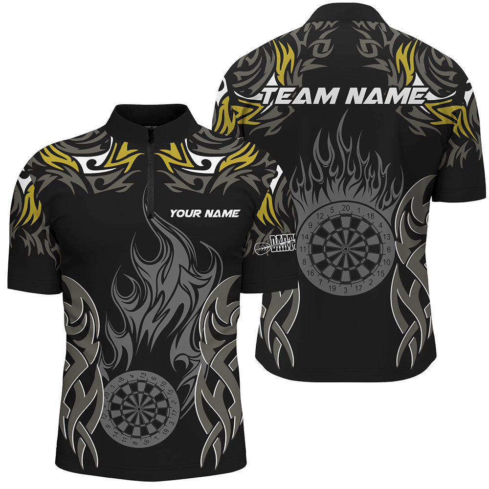 Personalized Darts Tournament Custom Dartboard Fire Flame Darts Team | Yellow