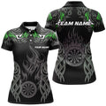 Personalized Darts Tournament Custom Dartboard Fire Flame Darts Team | Green