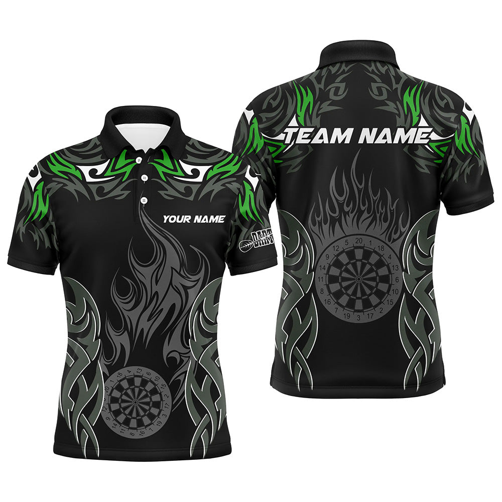 Personalized Darts Tournament Custom Dartboard Fire Flame Darts Team | Green