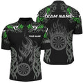 Personalized Darts Tournament Custom Dartboard Fire Flame Darts Team | Green