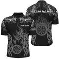 Personalized Darts Tournament Custom Dartboard Fire Flame Darts Team | White