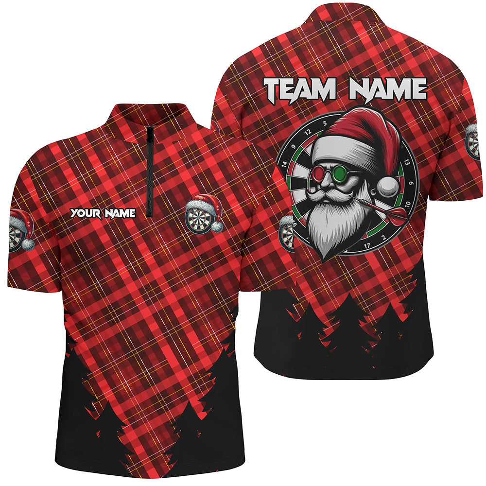 Funny Christmas Santa Custom Red Plaid Pattern Dart, Christmas Darts Outfit