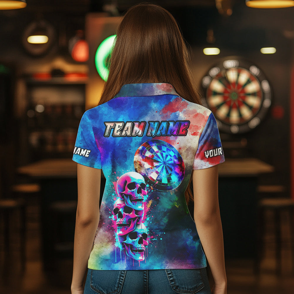 Funny Colorful Neon Graffiti Skull Dart Custom Dart, Best Darts Clothing