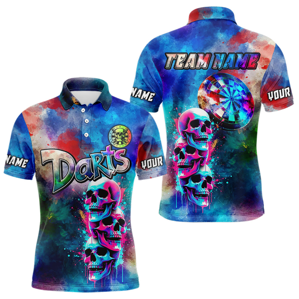 Funny Colorful Neon Graffiti Skull Dart Custom Dart, Best Darts Clothing