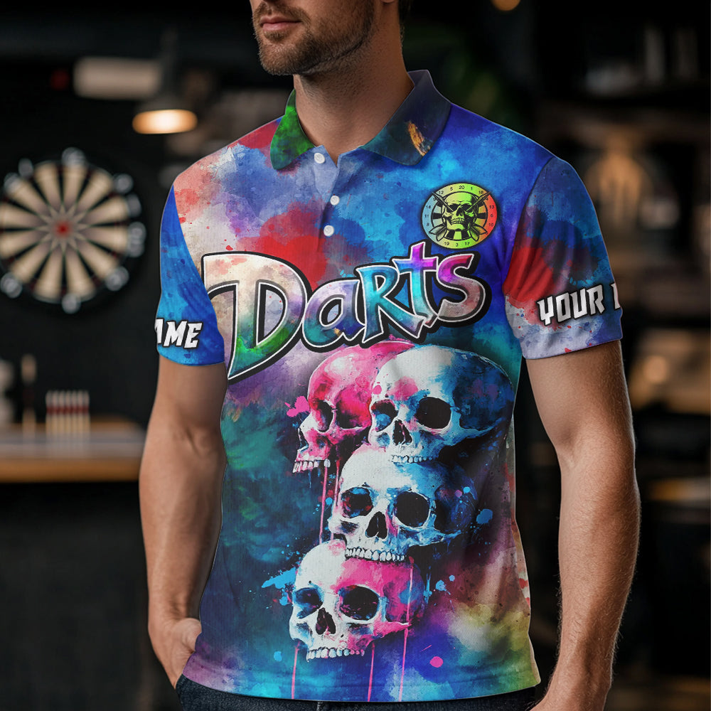 Funny Colorful Neon Graffiti Skull Dart Custom Dart, Best Darts Clothing