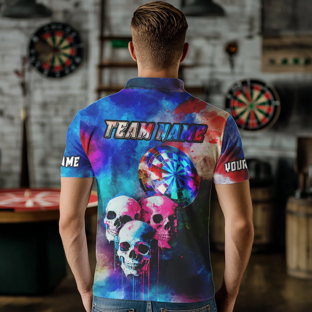 Funny Colorful Neon Graffiti Skull Dart Custom Dart, Best Darts Clothing