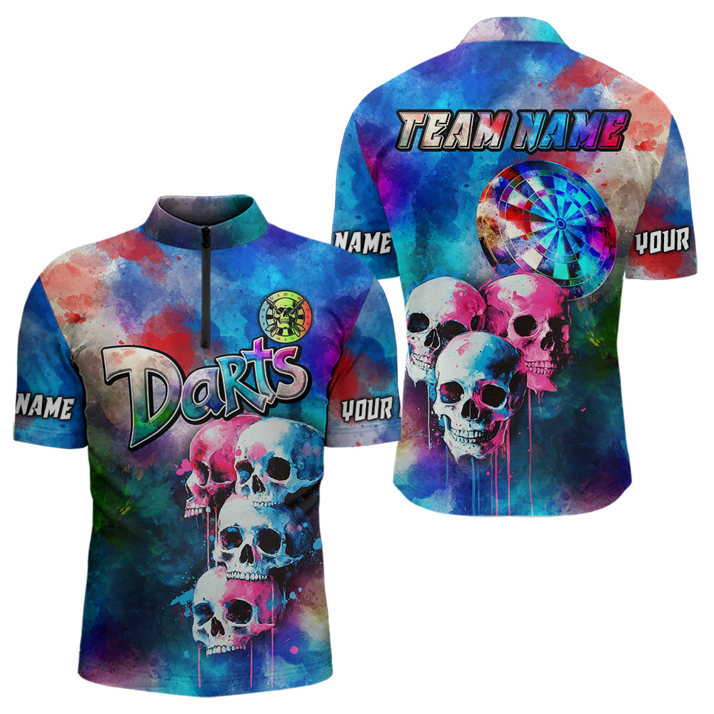 Funny Colorful Neon Graffiti Skull Dart Custom Dart, Best Darts Clothing