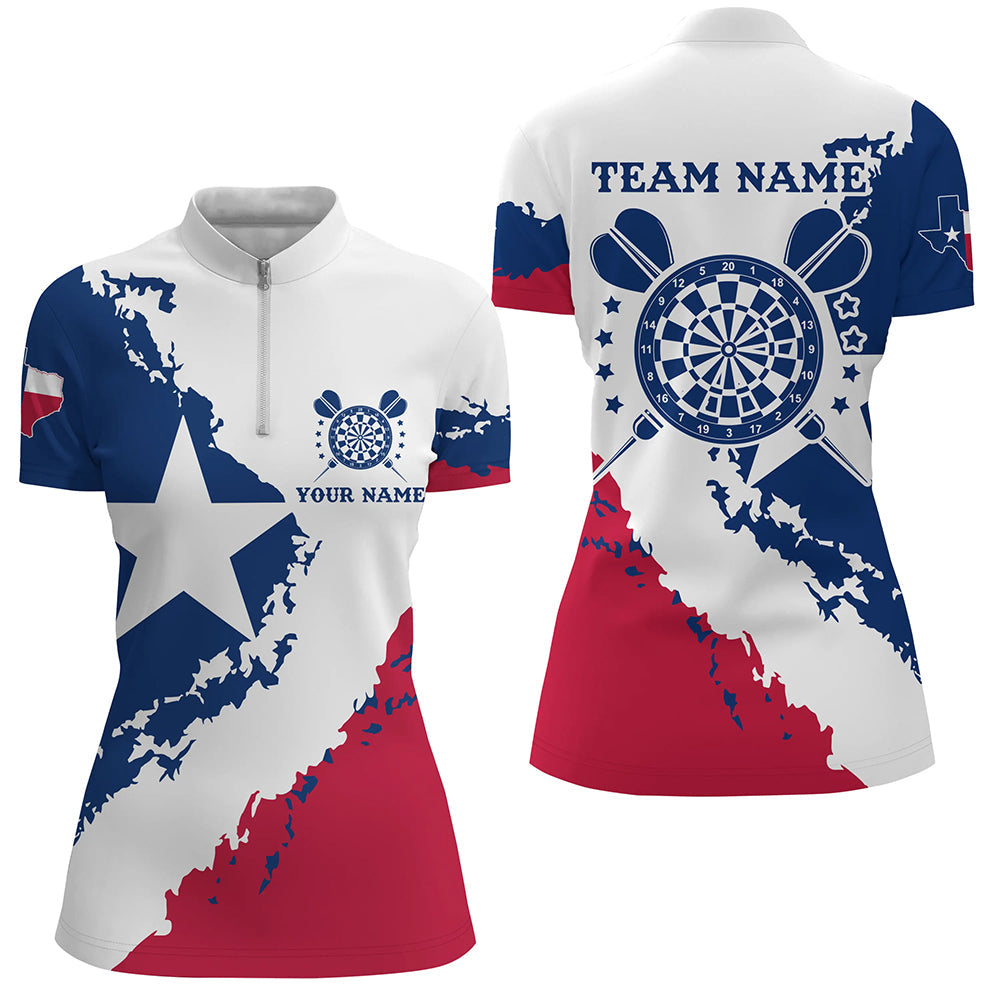 Grunge Texas Flag Darts and Quarter-Zip Custom Patriotic Darts Attire