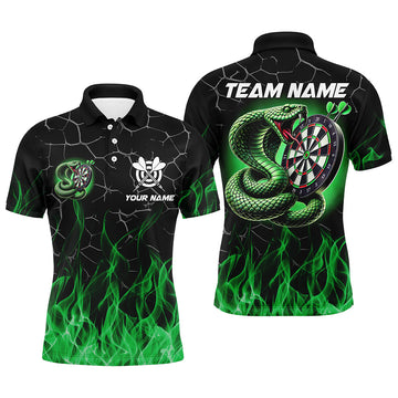 Personalized Darts Snakes Fire Flame Custom Green Darts, Cool Darts Team