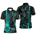 Turquoise Grunge Dart, Fire Flame Dart Board Custom Name Dragon Darts League