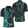 Turquoise Grunge Dart, Fire Flame Dart Board Custom Name Dragon Darts League