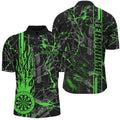 Green Grunge Dart, Fire Flame Dart Board Custom Name Dragon Darts League