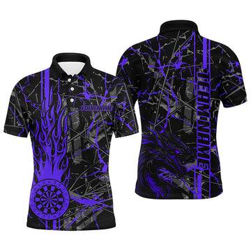 Purple Grunge Dart, Fire Flame Dart Board Custom Name Dragon Darts League